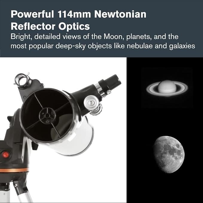 Celestron LCM 114 Computerised Newtonian Reflector Telescope 31150 - Silver - Image 5