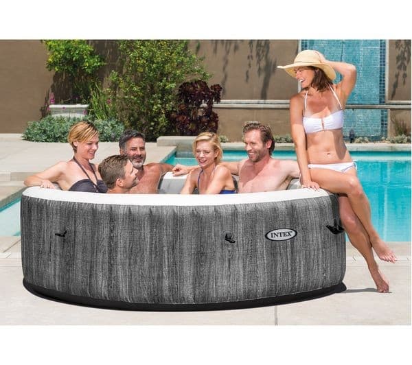 INTEX Pure Spa Greywood Deluxe Inflatable Hot Tub - 6 people, Grey - Image 2