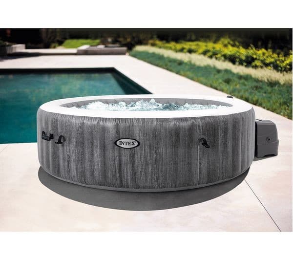 INTEX Pure Spa Greywood Deluxe Inflatable Hot Tub - 6 people, Grey - Image 4
