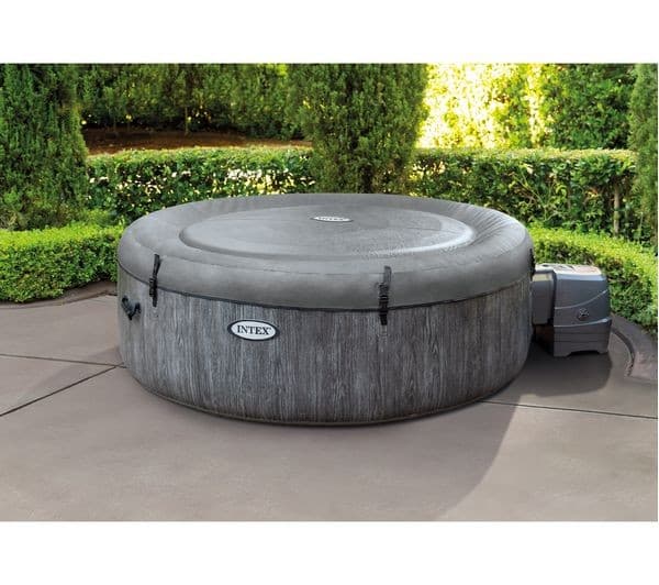 INTEX Pure Spa Greywood Deluxe Inflatable Hot Tub - 6 people, Grey - Image 6