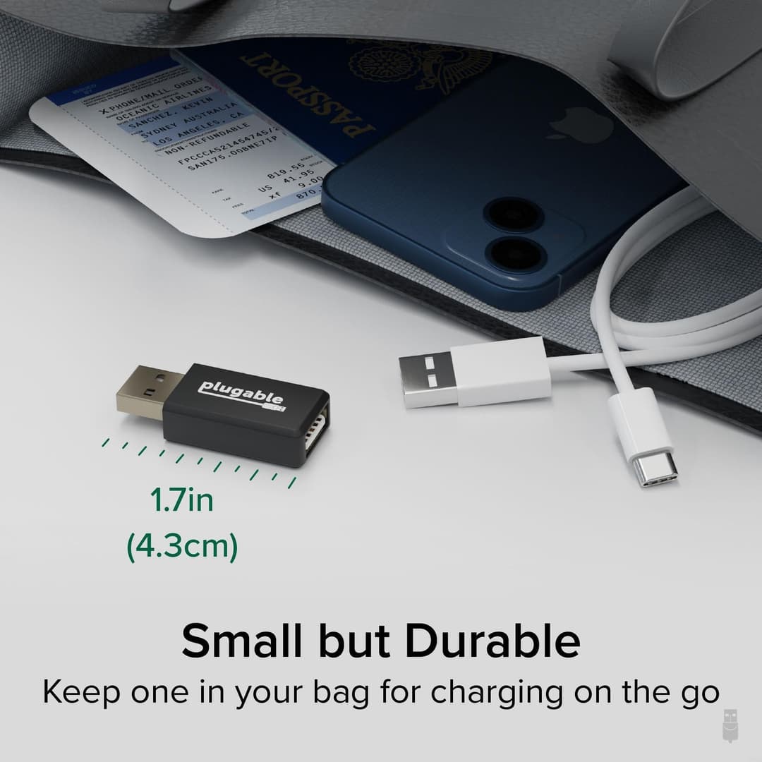 Plugable Technologies USB Data Blocker (5-Pack) Prevent Hacking Device, Protect Against Juice Jacking at Public USB Ports, Safe Charging Cybersecurity Gifts, Fast 1A Charge-Only Adapter for Android, Apple iOS - Image 4