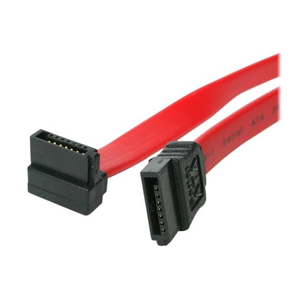 StarTech 18in SATA to Right Angle SATA Serial ATA Cable - Red - Image 1