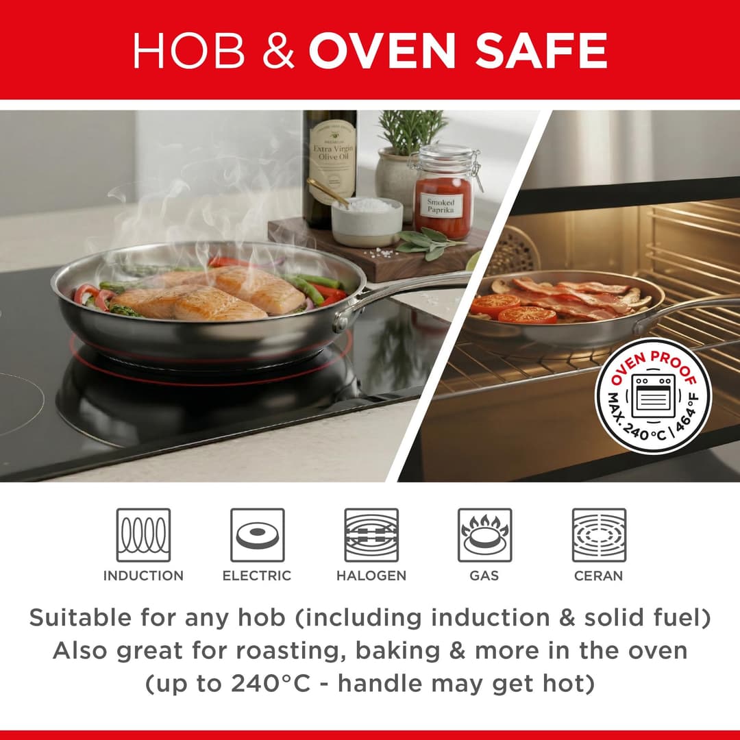Kuhn Rikon Stainless Steel Frying Pan Set - Silver - Image 4