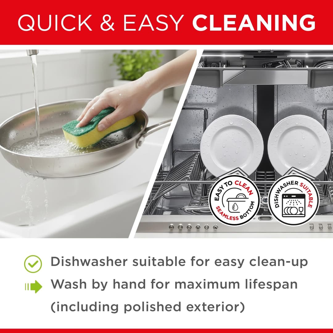 Kuhn Rikon Stainless Steel Frying Pan Set - Silver - Image 5