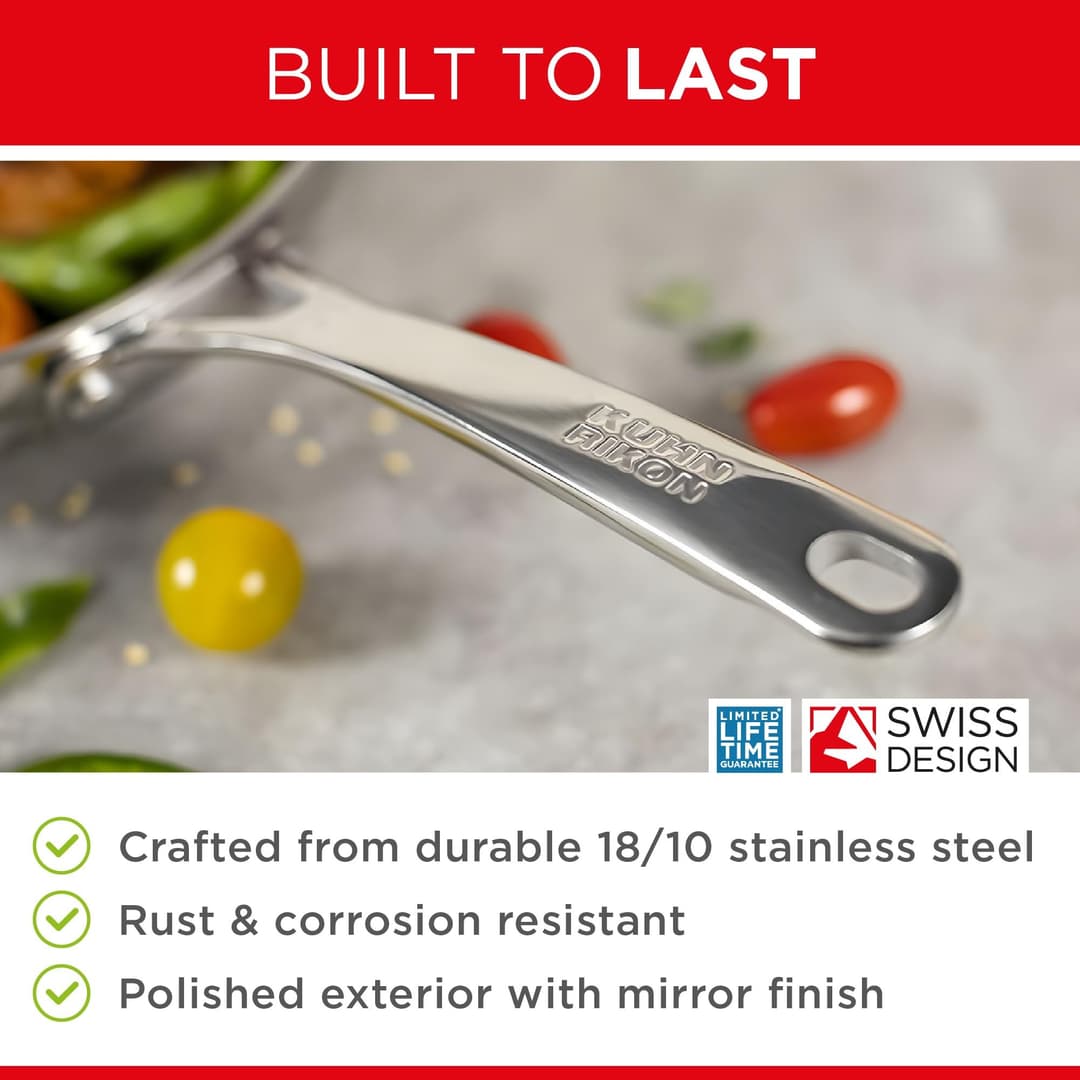 Kuhn Rikon Stainless Steel Frying Pan Set - Silver - Image 6