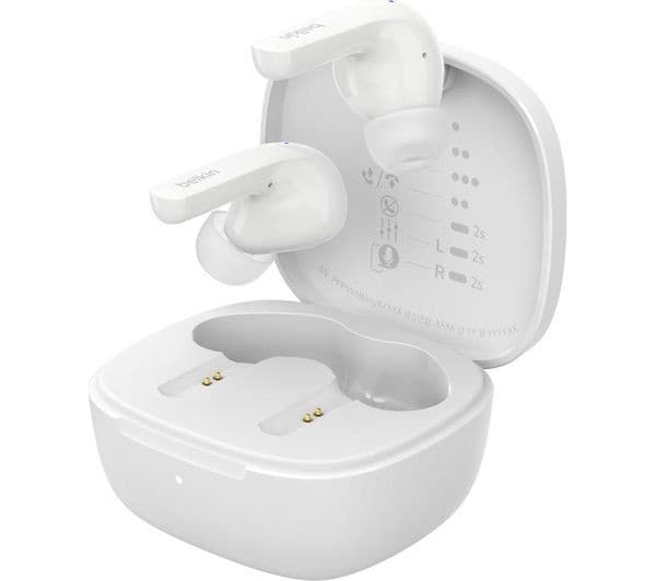 Belkin SoundForm Motion True Wireless Earbuds with Wireless Charging Case (AUC010) - White - Image 2