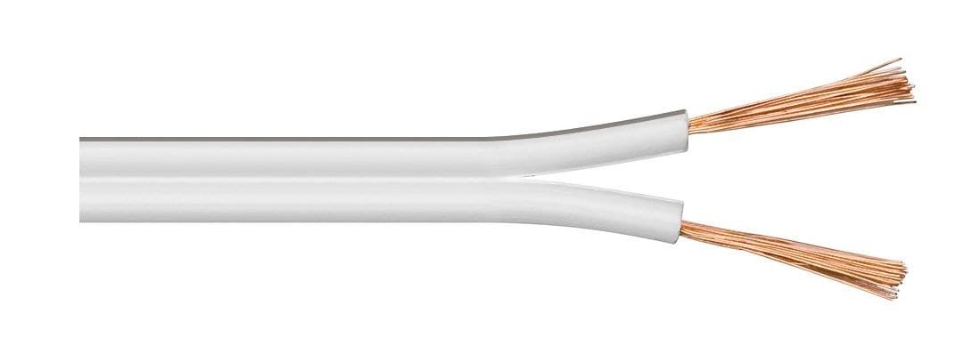 Microconnect AUDSPEAKER2-100C Speaker Cable 2 x 2.5mm² CCA White - 100m Reel