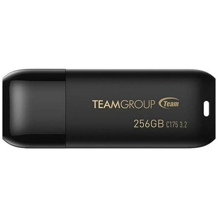 TEAMGROUP C175 256GB USB 3.2 Gen 1 Flash Drive Rounded Streamlined Unibody Design Black Pearl Seamless Construction Matte and Glossy Finish  Speed Up to 100MB/s (TC1753256GB01) - Image 1