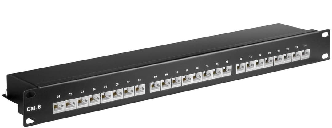 Microconnect CAT6 24-Port 19-inch Patch Panel, LSA/IDC Terminals - Image 1