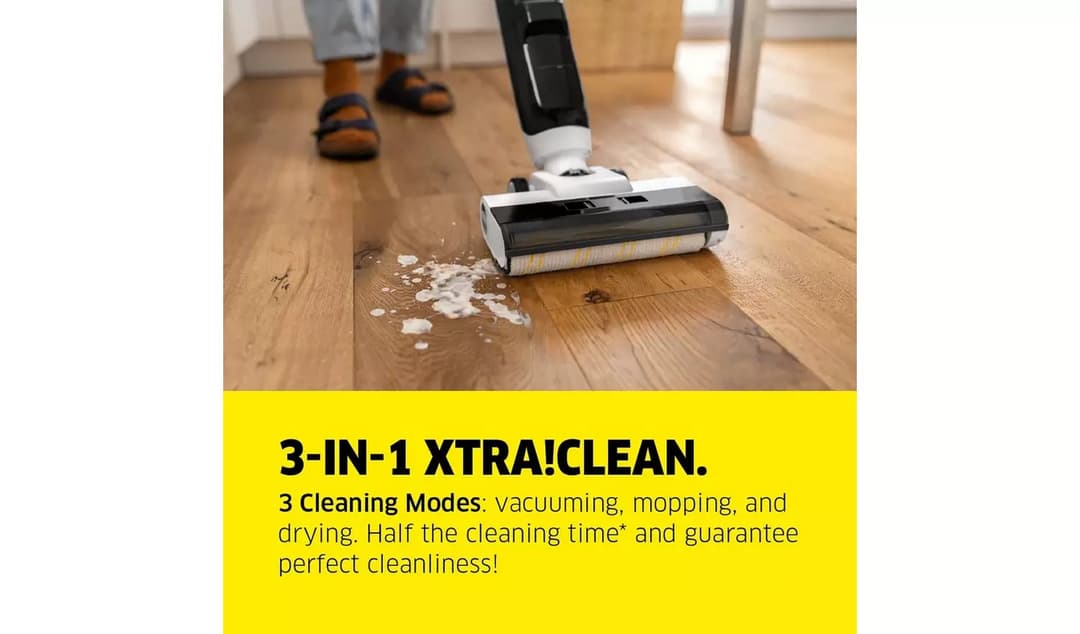 Kärcher FCV 4 Cordless Wet and Dry Vacuum Mop 3-in-1 Floor Cleaner - Black & White - Image 3