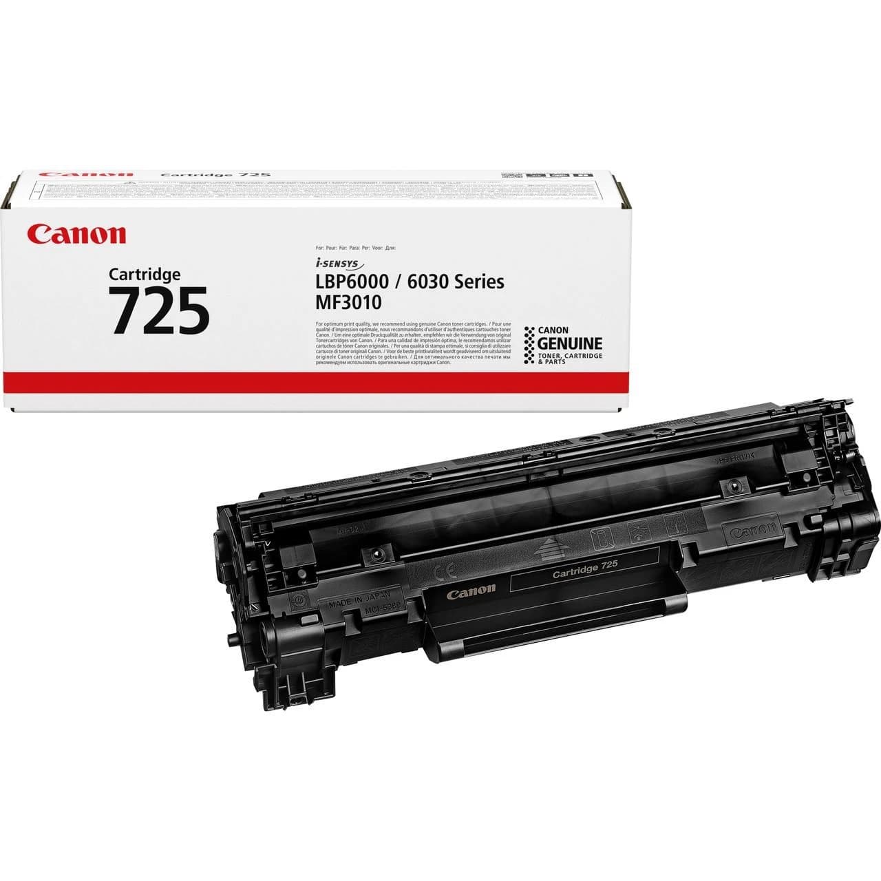 Canon 725 Original Black Toner Cartridge (3484B002) - 1,600 Pages