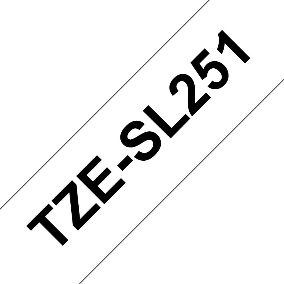 Brother TZESL251 label-making tape Black on white - Image 1