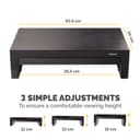 Fellowes Computer Monitor Stand with 3 Height Adjustments - Designer Suites Monitor Riser with Storage Tray - Ergonomic Adjustable Monitor Stand for Computers - Max Weight 18KG/Max Size 21" - Black/Pearl thumbnail 4