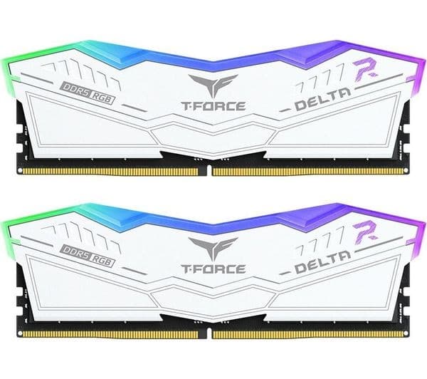 TEAMGROUP T-FORCE DELTA RGB 32 GB 7200 MHz DDR5 Memory Kit - 16 GB x 2, White