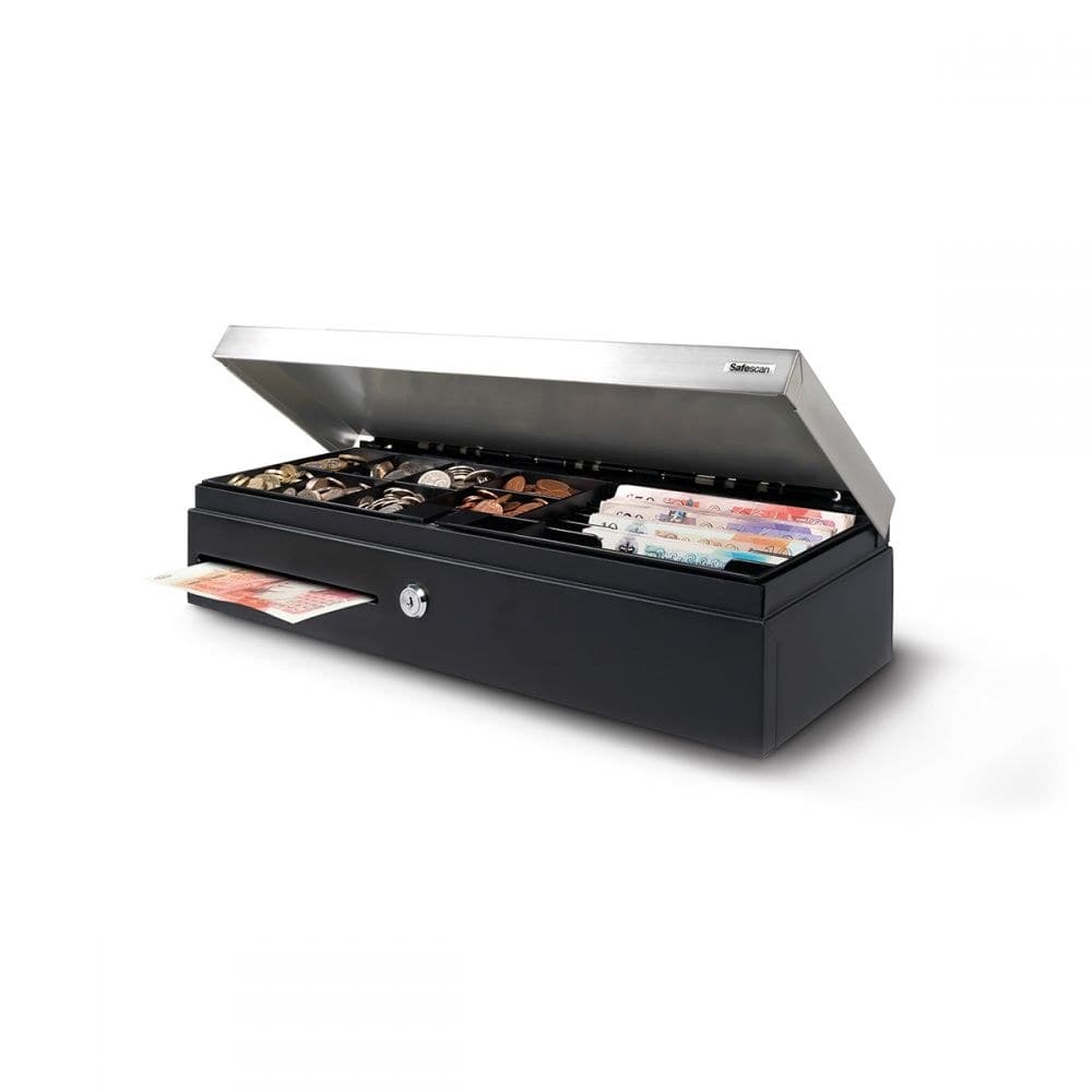 Safescan SD-4617S Flip Top Cash Drawer with 8 Coin and 4 Note Trays - Image 1