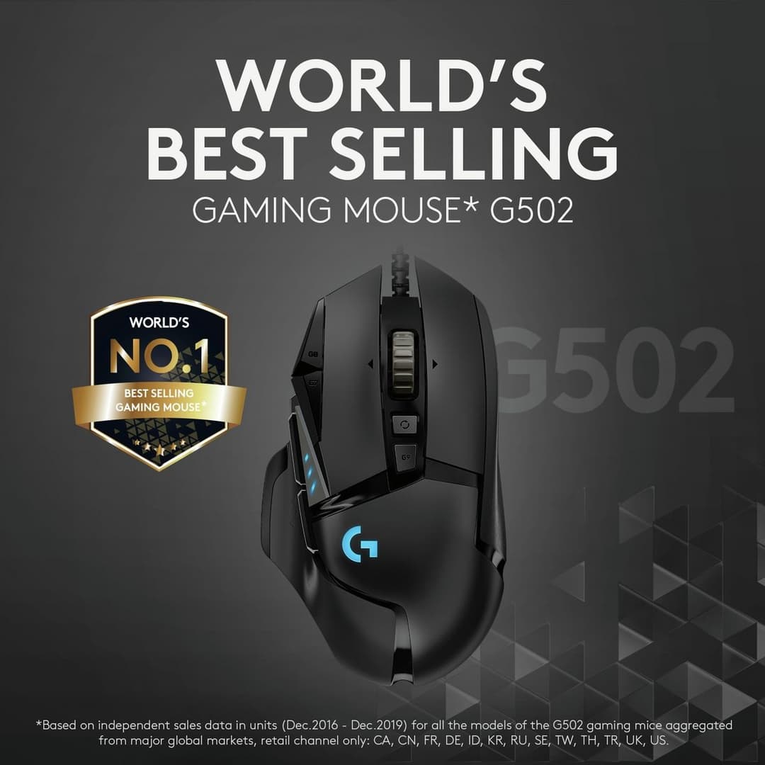 Logitech G502 Hero Wired Gaming Mouse - Black - Image 2