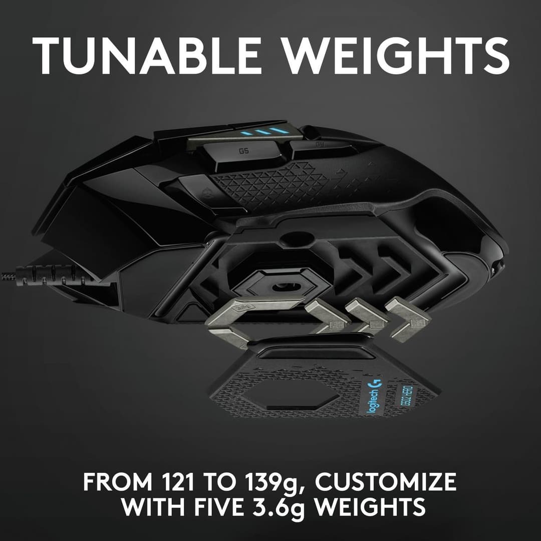Logitech G502 Hero Wired Gaming Mouse - Black - Image 4