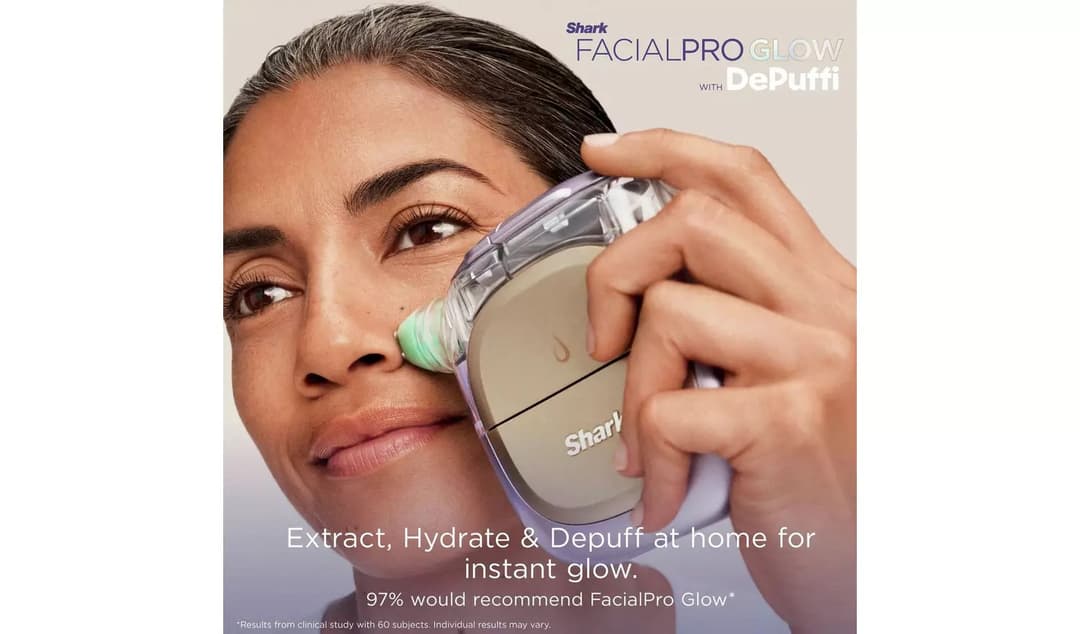 SHARK FacialPro Glow + DePuffi At Home Facial - Spa Blue - Image 2