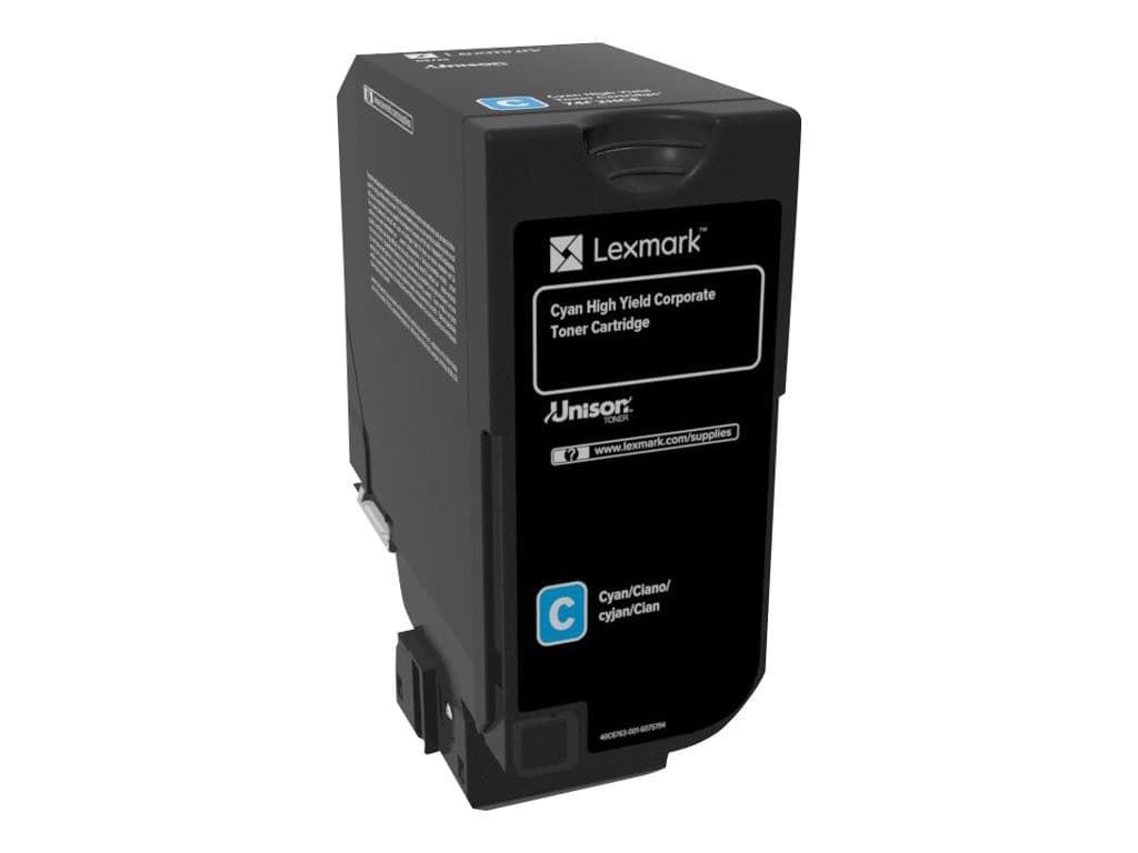 Lexmark 74C2HCE Original High Yield Cyan Toner Cartridge - 12,000 Pages - for CS725de, CS725dte - LCCP, Lexmark Corporate - Image 1