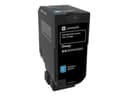Lexmark 74C2HCE Original High Yield Cyan Toner Cartridge - 12,000 Pages - for CS725de, CS725dte - LCCP, Lexmark Corporate thumbnail 1