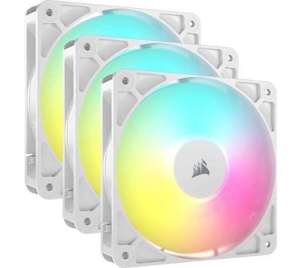 CORSAIR RS120 ARGB 120 mm PWM Case Fan - Triple Pack, White - Image 1
