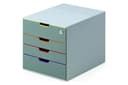 Durable VARICOLOR SAFE 4 Drawer Stackable Desktop Organiser - Grey/Multicolour thumbnail 1