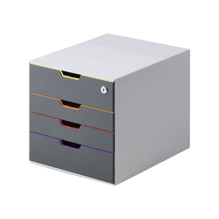 Durable VARICOLOR SAFE 4 Drawer Stackable Desktop Organiser - Grey/Multicolour - Image 2