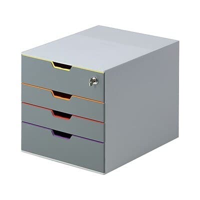 Durable VARICOLOR SAFE 4 Drawer Stackable Desktop Organiser - Grey/Multicolour - Image 3