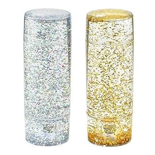 Playlearn Sensory Glitter Calm Down Jar With Led Lights Sensory Tube Fidget Toy Gold And Silver 2 Pack Focusing And Relaxing Tool For All Ages - Image 2