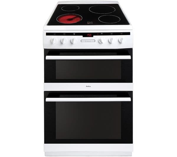 AMICA AFC6550WH 60 cm Electric Ceramic Cooker - White - Image 1
