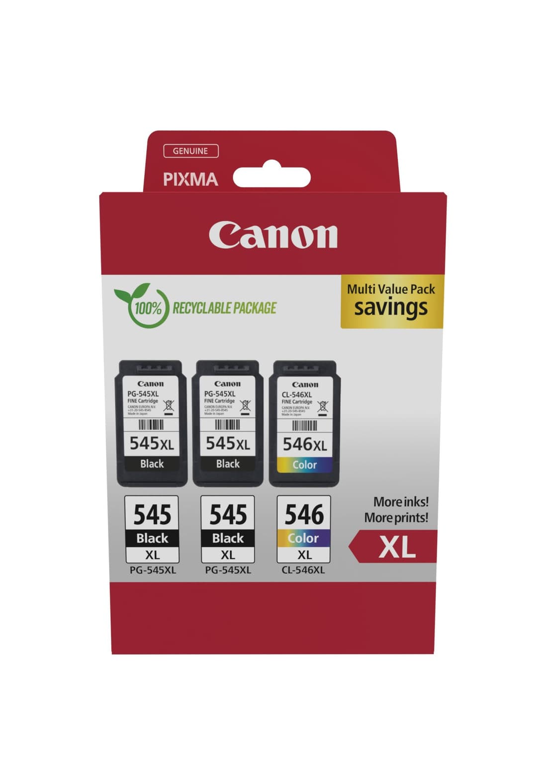 Canon 8286B013 ink cartridge 3 pc(s) Original High (XL) Yield Black, Cyan, Magenta, Yellow - Image 1