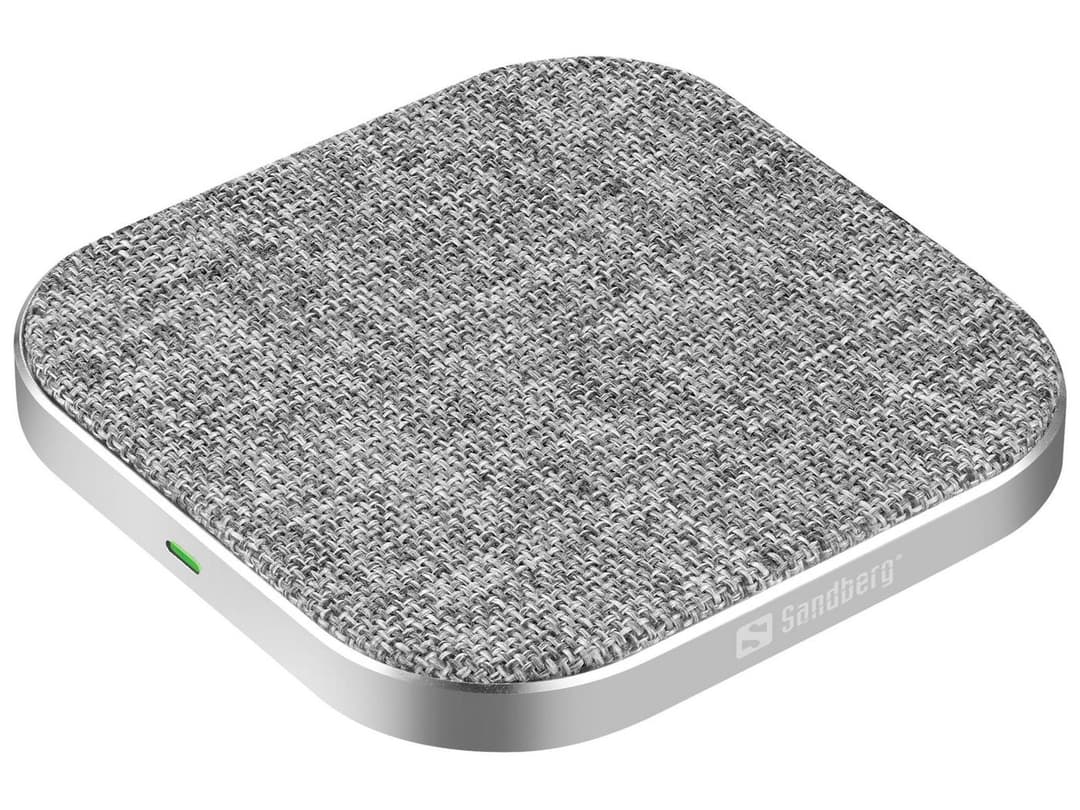 Sandberg Wireless Charger Pad 15W (441-23) Qi Wireless Charger, Grey, with USB-A to USB-C Cable - Image 1