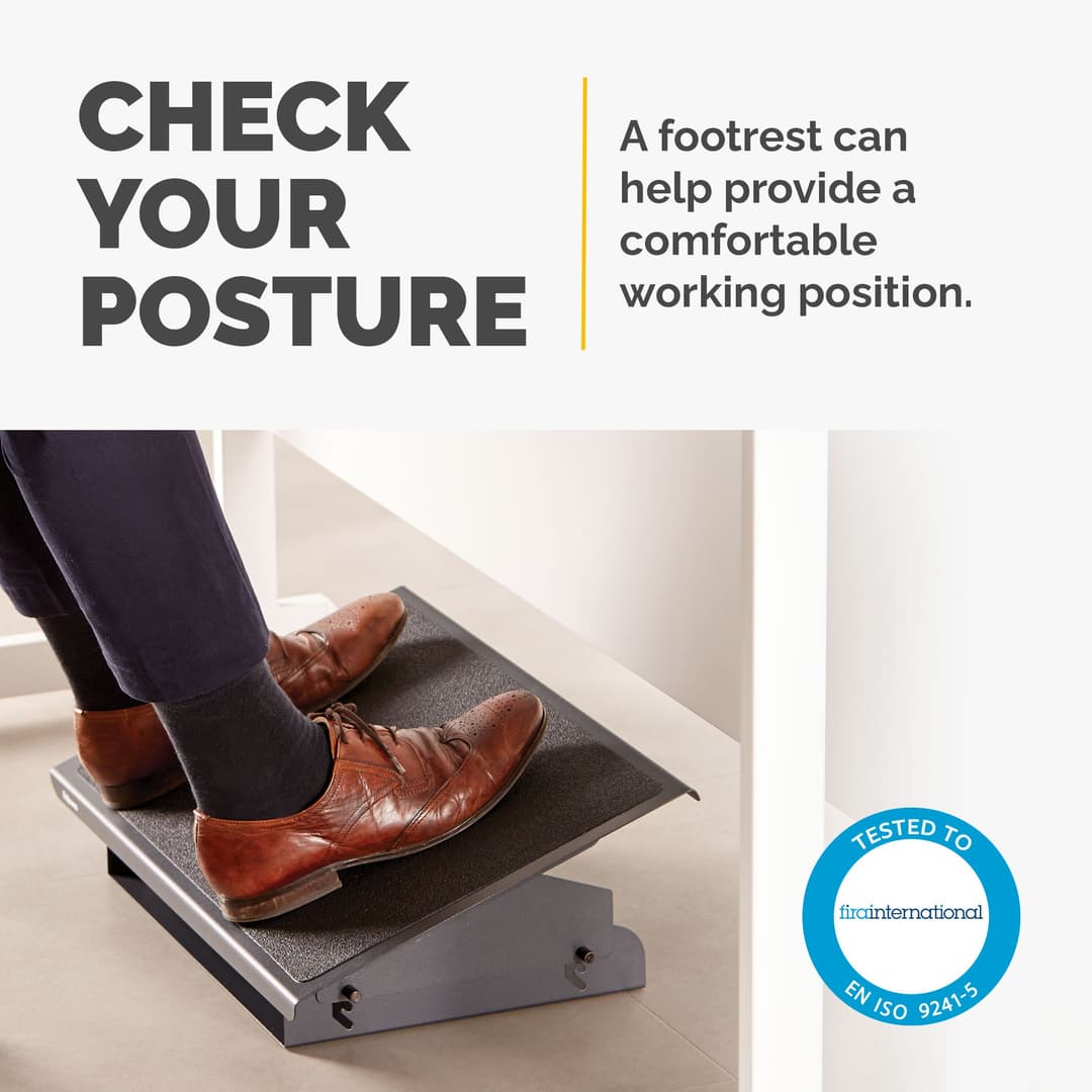 Fellowes Foot Rest Under Desk - Professional Series Under Desk Foot Rest Ergonomic Foot Rest with 3 Height Adjustable Positions & Non-Slip Platform Surface - Foot Rest Stool for Office & Home - Black - Image 2