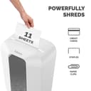 Fellowes LX Series Paper Shredder LX70 11 Sheet Cross Cut Shredder with 18 Litre Bin High Security P4 White thumbnail 3