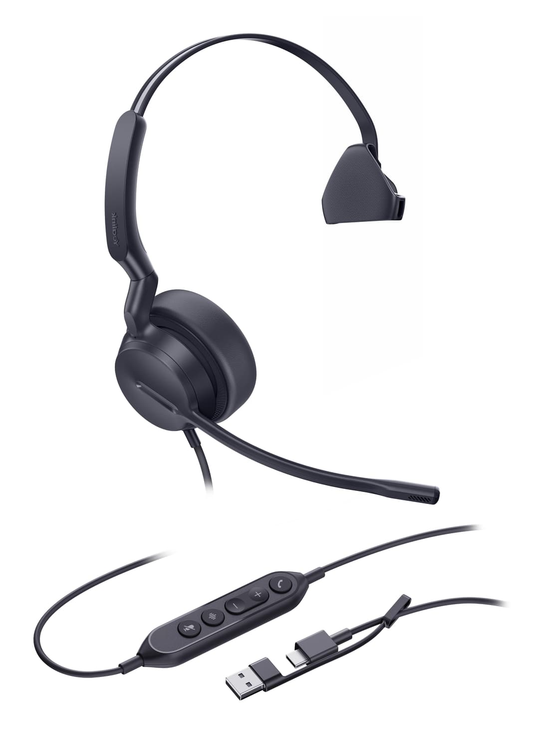 Yealink UH42 Mono USB-C/A Headset Wired Head-band Calls/Music USB Type-C / USB Type-A Black - Image 2