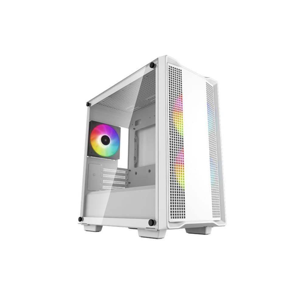 DeepCool CC360 White ATX Micro ATX Tempared Glass White PC Case - Image 1