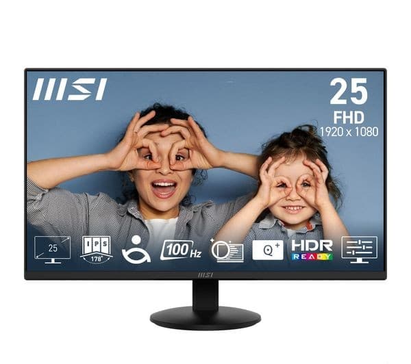 MSI PRO MP252L Full HD 24.5" IPS LCD Monitor - Black - Image 1