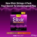 Elixir Strings 80/20 Bronze Acoustic Guitar Strings With NANOWEB Technology, Custom Light (11-52) 4 Pack - Purple thumbnail 3