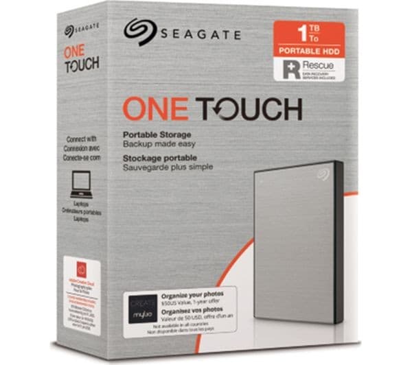 SEAGATE One Touch Portable Hard Drive - 1 TB, Silver - Image 2
