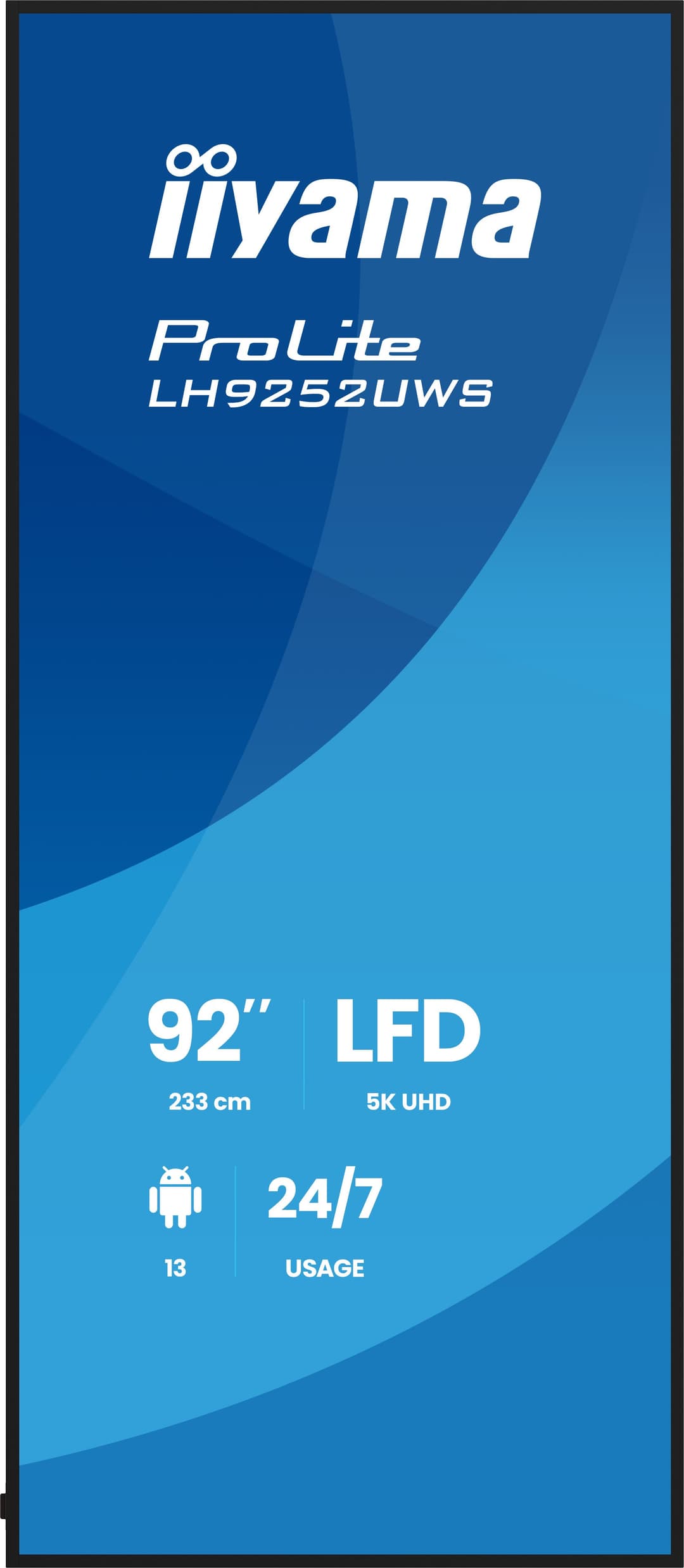 iiyama LH9252UWS-B1AG Signage Display Kiosk design 2.34 m (92") LCD Wi-Fi 500 cd/m² UltraWide 5K HD Black Built-in processor Android 24/7 - Image 2