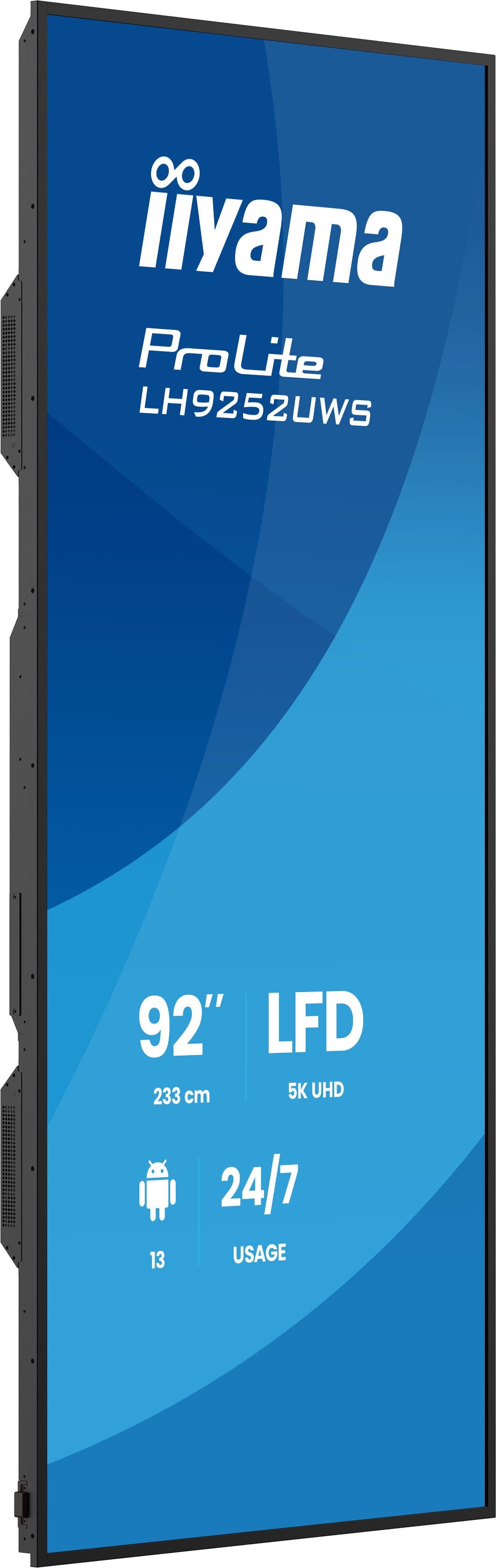 iiyama LH9252UWS-B1AG Signage Display Kiosk design 2.34 m (92") LCD Wi-Fi 500 cd/m² UltraWide 5K HD Black Built-in processor Android 24/7 - Image 4