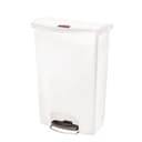 Rubbermaid® Slim Jim Rectangular Plastic Wastebasket  Step-On  24 Gallons  White thumbnail 1