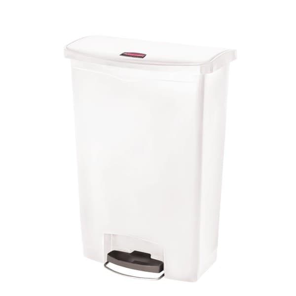 Rubbermaid® Slim Jim Rectangular Plastic Wastebasket  Step-On  24 Gallons  White