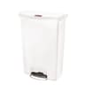 Rubbermaid® Slim Jim Rectangular Plastic Wastebasket  Step-On  24 Gallons  White