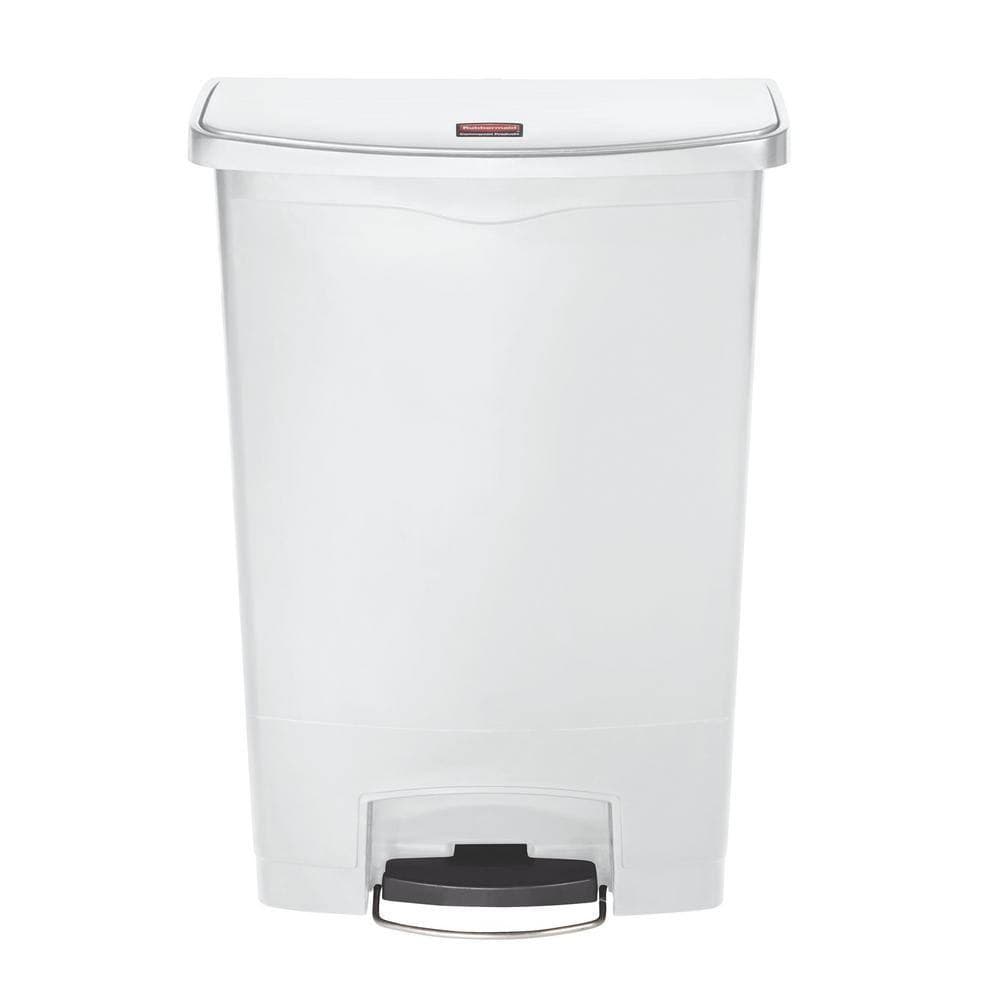 Rubbermaid® Slim Jim Rectangular Plastic Wastebasket  Step-On  24 Gallons  White - Image 2