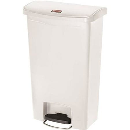 Rubbermaid® Slim Jim Rectangular Plastic Wastebasket  Step-On  24 Gallons  White - Image 3