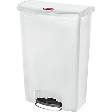 Rubbermaid® Slim Jim Rectangular Plastic Wastebasket  Step-On  24 Gallons  White - Image 5