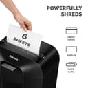 Fellowes LX Series Paper Shredder LX25 6 Sheet Cross Cut Shredder with 11.5 Litre Bin High Security P4 Black thumbnail 3