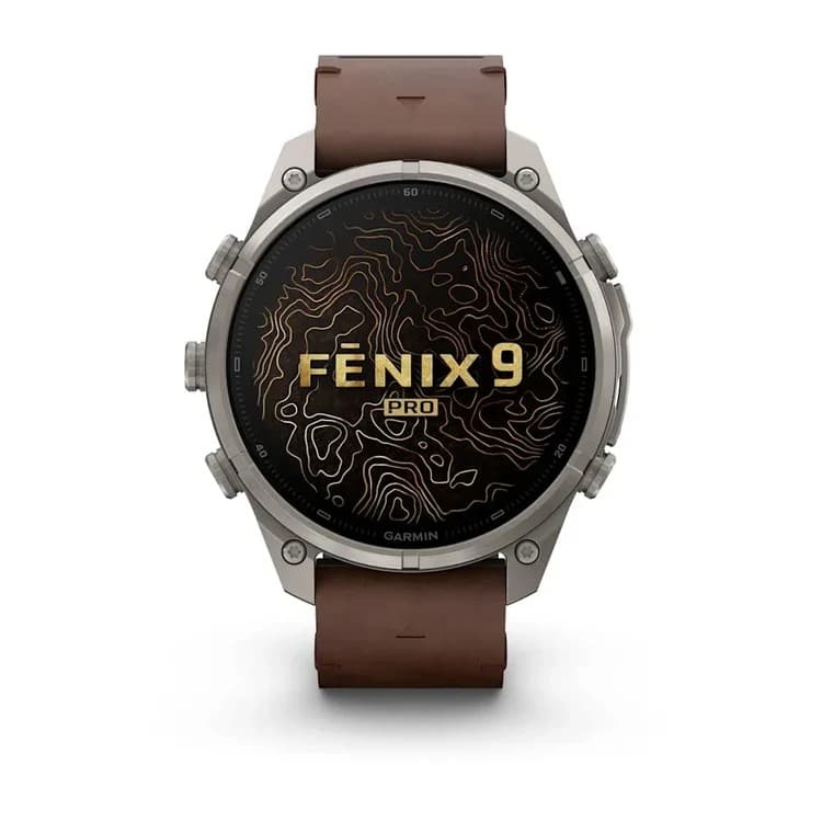 GARMIN fēnix 9 Pro inReach 47mm AMOLED GPS Smartwatch Titanium Sapphire LTE Satellite 64GB - Walnut Leather - Image 2