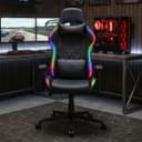 Deltaco RGB Faux Leather Gaming Chair - Black thumbnail 1